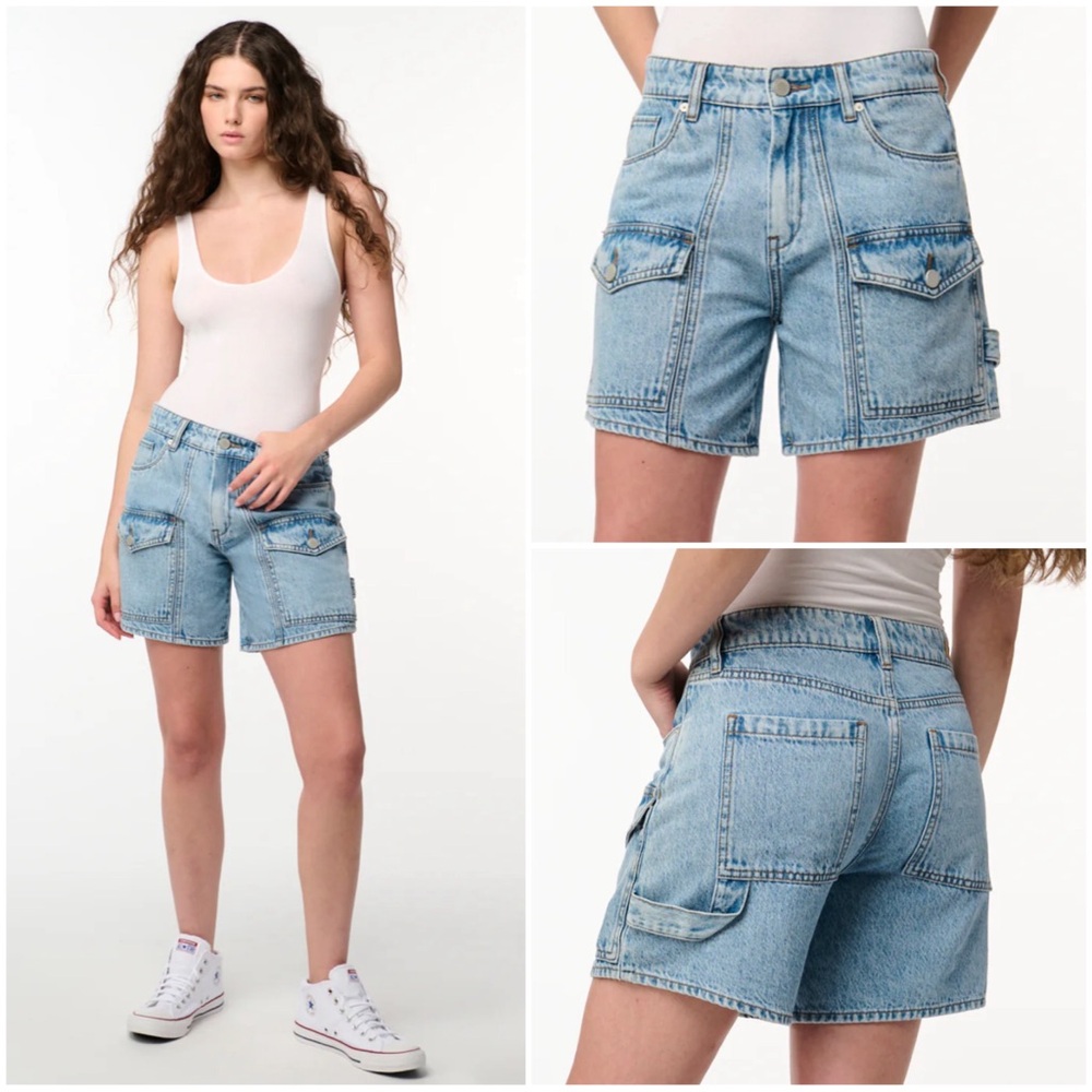 •BLANK NYC• All Heart‎ Cargo Carpenter Denim Jean Short in Light Wash Size 24